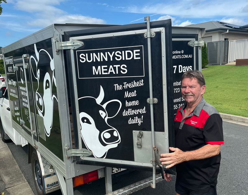 Meat being delivered by the Sunnyside Meats Truck